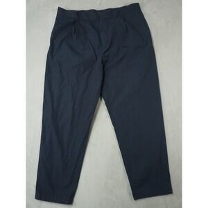 COS Wide Leg Pants Mens 38R Cropped Navy Blue Pleated Front High Waist